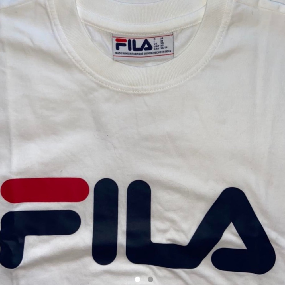Cropped white fila tshirt